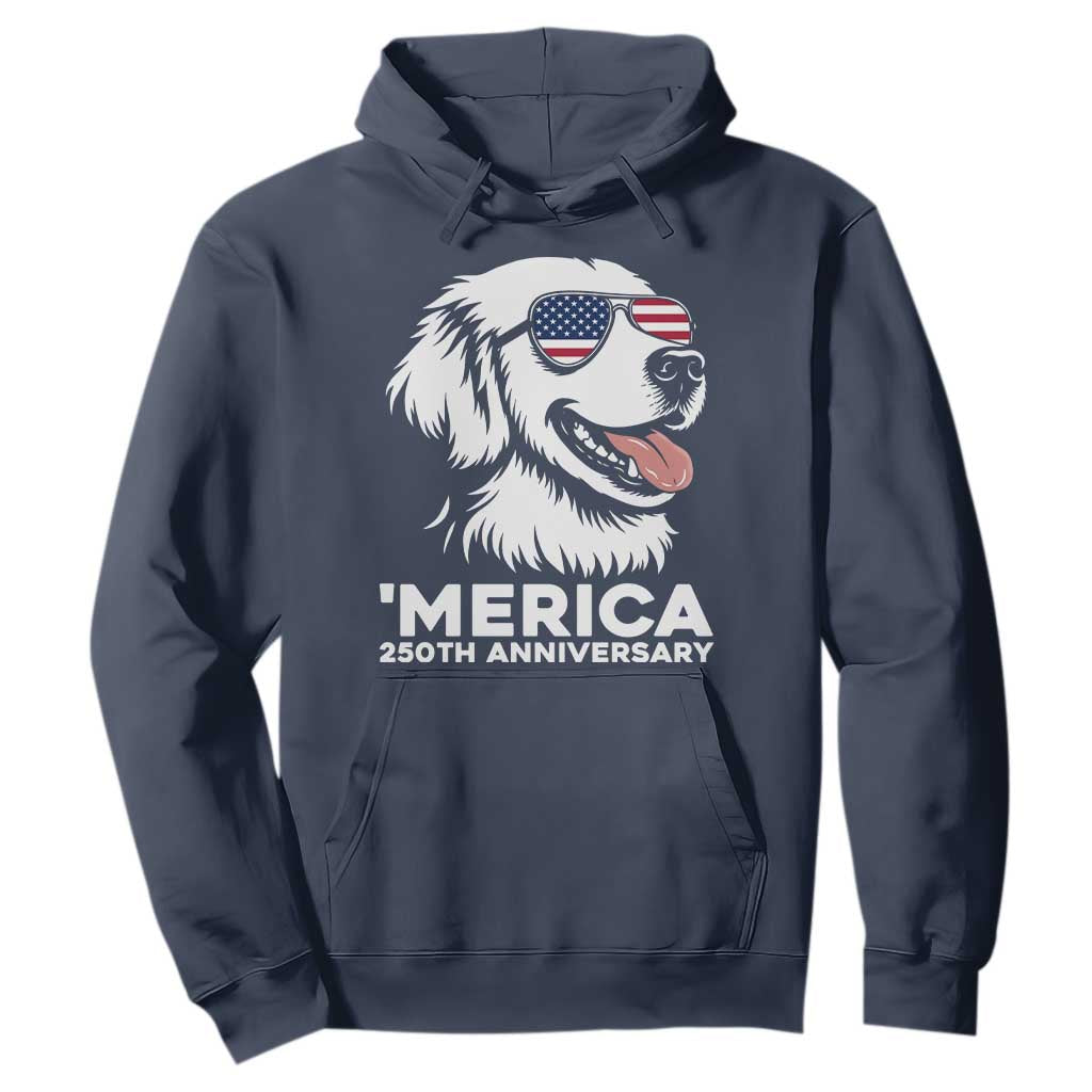 Merica Golden Retriever Lover Hoodie 250th Anniversary Gift TS12 Navy Print Your Wear