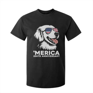 Merica Golden Retriever Lover T Shirt For Kid 250th Anniversary Gift TS12 Black Print Your Wear