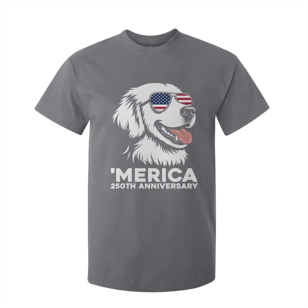 Merica Golden Retriever Lover T Shirt For Kid 250th Anniversary Gift TS12 Charcoal Print Your Wear