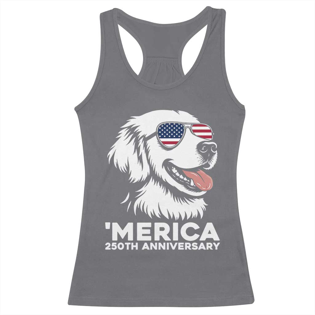 Merica Golden Retriever Lover Racerback Tank Top 250th Anniversary Gift TS12 Charcoal Print Your Wear