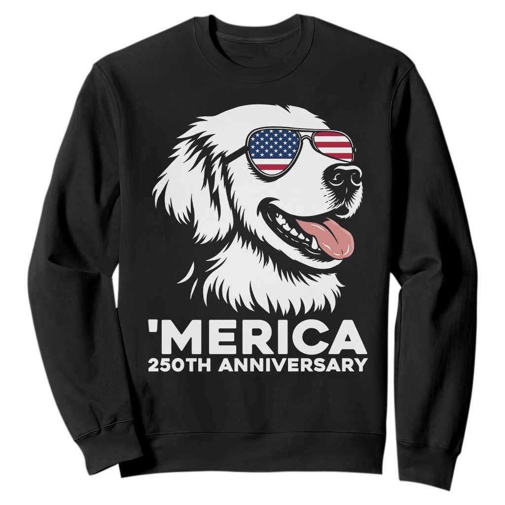 Merica Golden Retriever Lover Sweatshirt 250th Anniversary Gift TS12 Black Print Your Wear