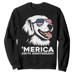 Merica Golden Retriever Lover Sweatshirt 250th Anniversary Gift TS12 Black Print Your Wear