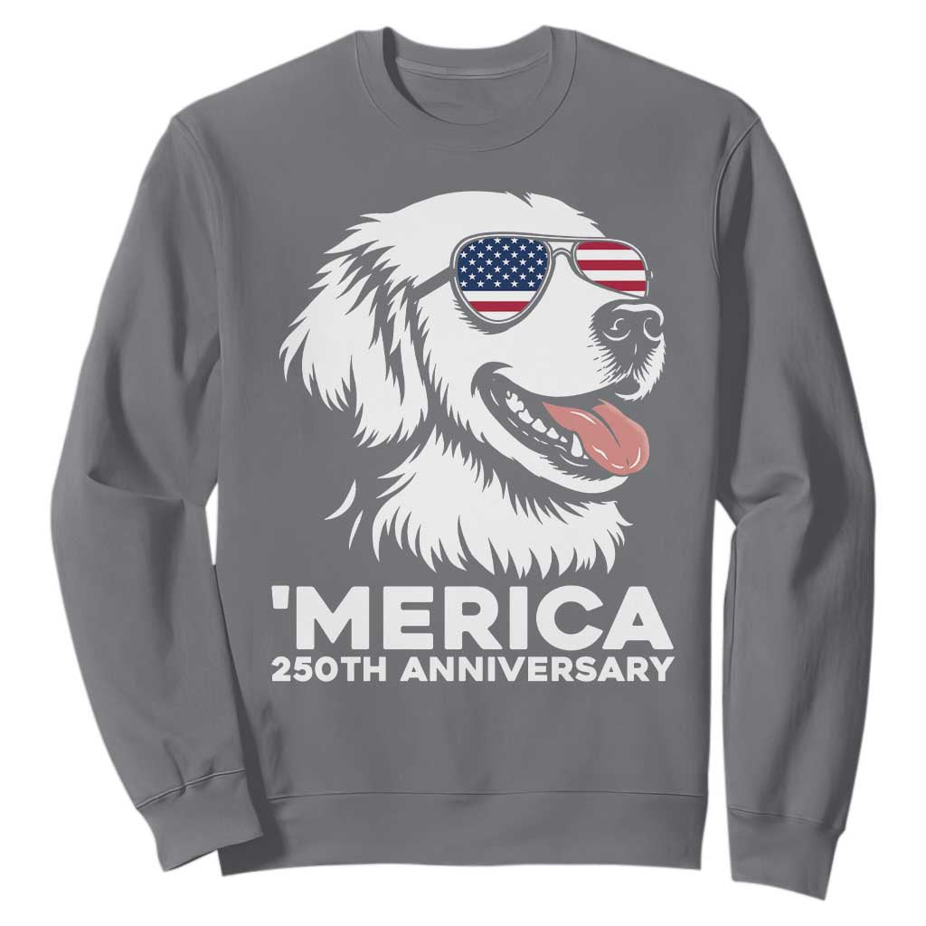 Merica Golden Retriever Lover Sweatshirt 250th Anniversary Gift TS12 Charcoal Print Your Wear