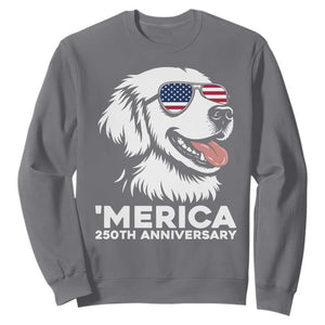 Merica Golden Retriever Lover Sweatshirt 250th Anniversary Gift TS12 Charcoal Print Your Wear