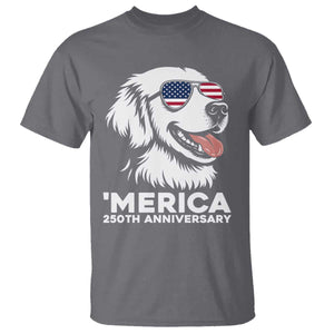 Merica Golden Retriever Lover T Shirt 250th Anniversary Gift TS12 Charcoal Print Your Wear