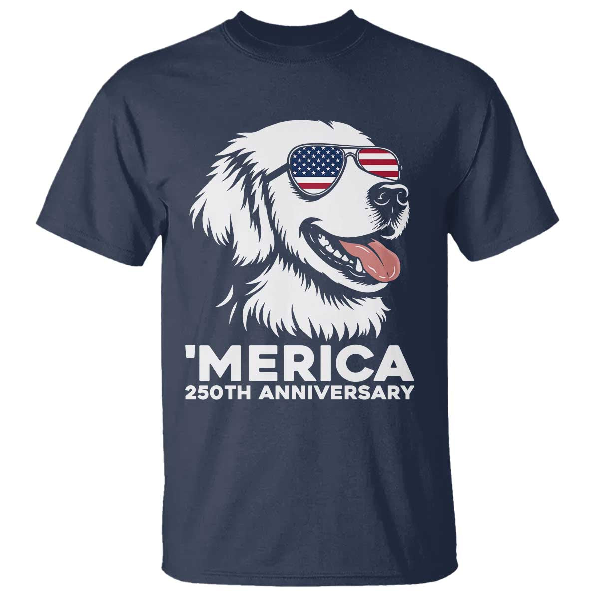 Merica Golden Retriever Lover T Shirt 250th Anniversary Gift TS12 Navy Print Your Wear