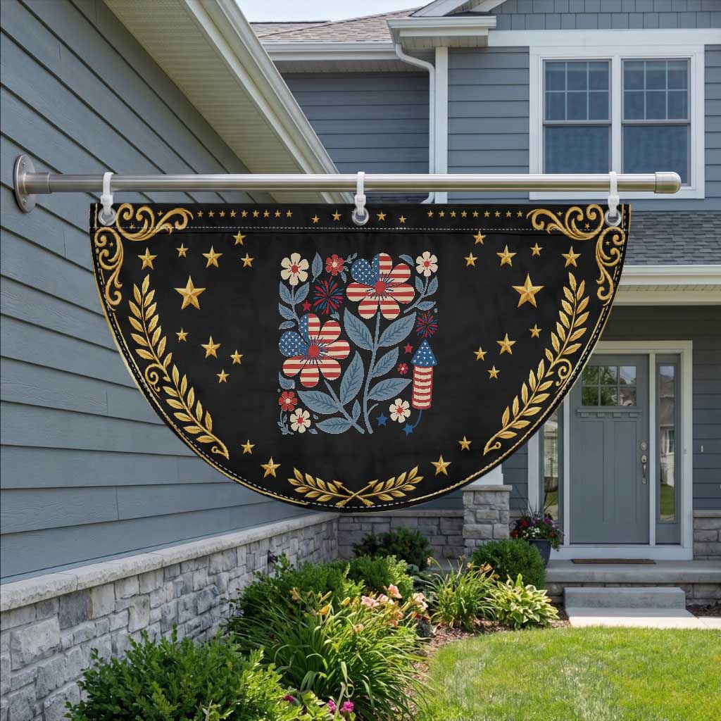 Boho Daisy American Flag Floral Patriotic Fan Flag Gift For Women TS12 2pcs pack Vintage Black Print Your Wear