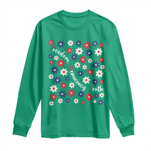 Freedom Democracy Truth Long Sleeve Shirt Patriotic Floral TS12 Irish Green Print Your Wear