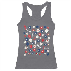 Freedom Democracy Truth Racerback Tank Top Patriotic Floral TS12 Charcoal Print Your Wear