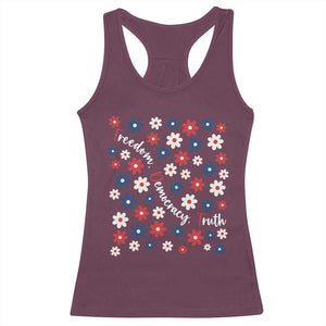 Freedom Democracy Truth Racerback Tank Top Patriotic Floral TS12 Maroon Print Your Wear