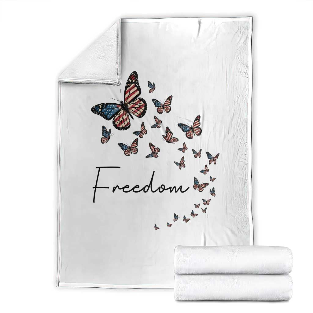 Butterfly Of Freedom American Pride Throw Blanket TS12 White Print Your Wear
