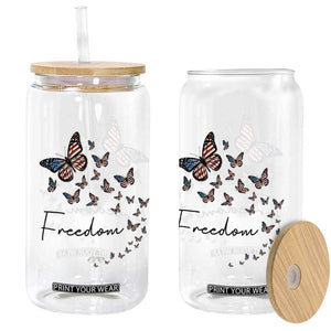 Butterfly Of Freedom American Pride Glass Can TS12 Print Your Wear