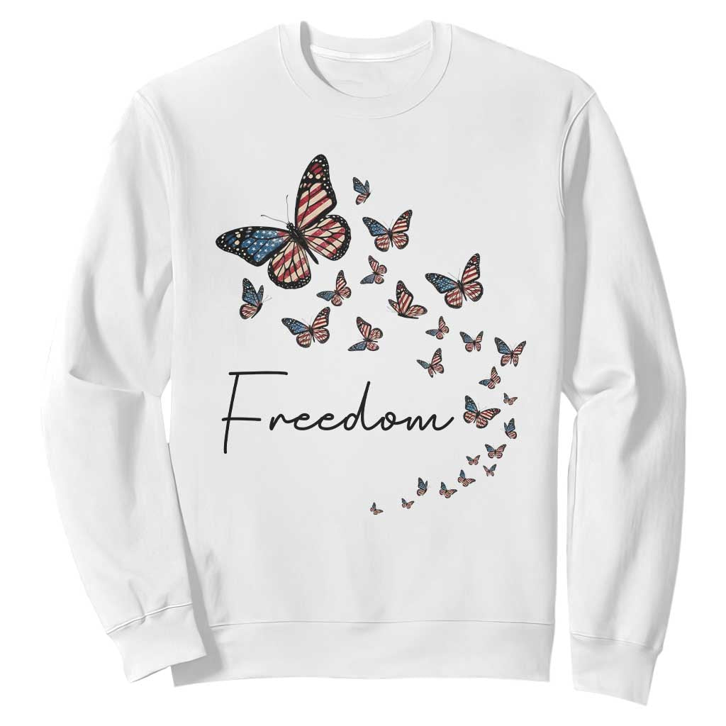 Butterfly Of Freedom American Pride Sweatshirt TS12 White Print Your Wear