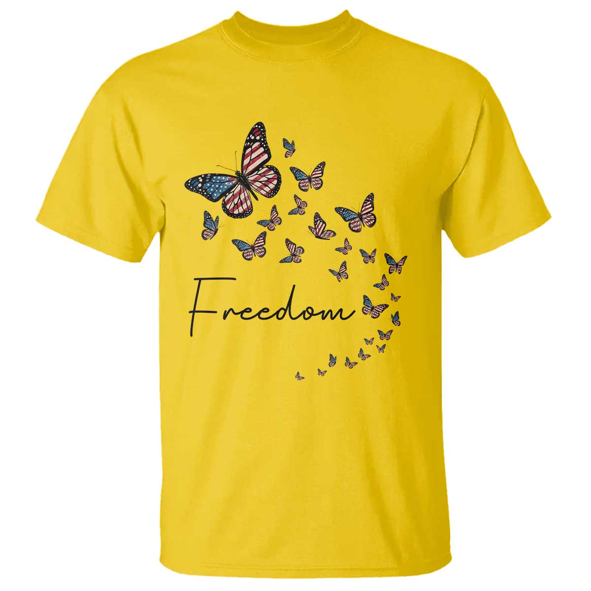 Butterfly Of Freedom American Pride T Shirt TS12 Daisy Print Your Wear
