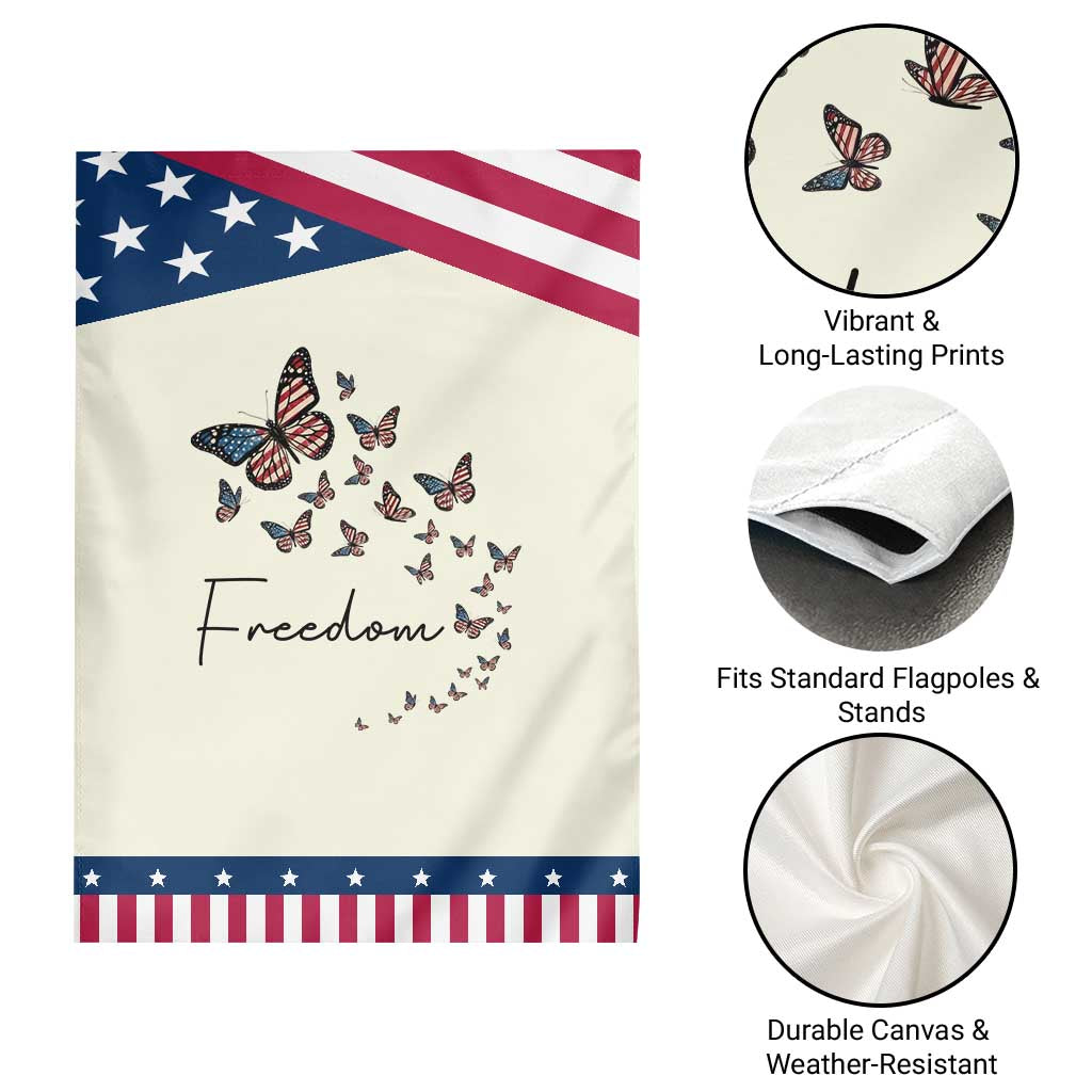 Butterfly Of Freedom American Pride Garden Flag TS12 Print Your Wear