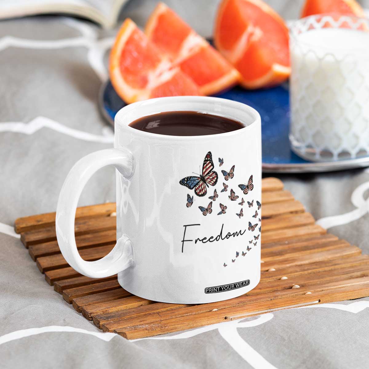 Butterfly Of Freedom American Pride Coffee Mug TS12 Print Your Wear