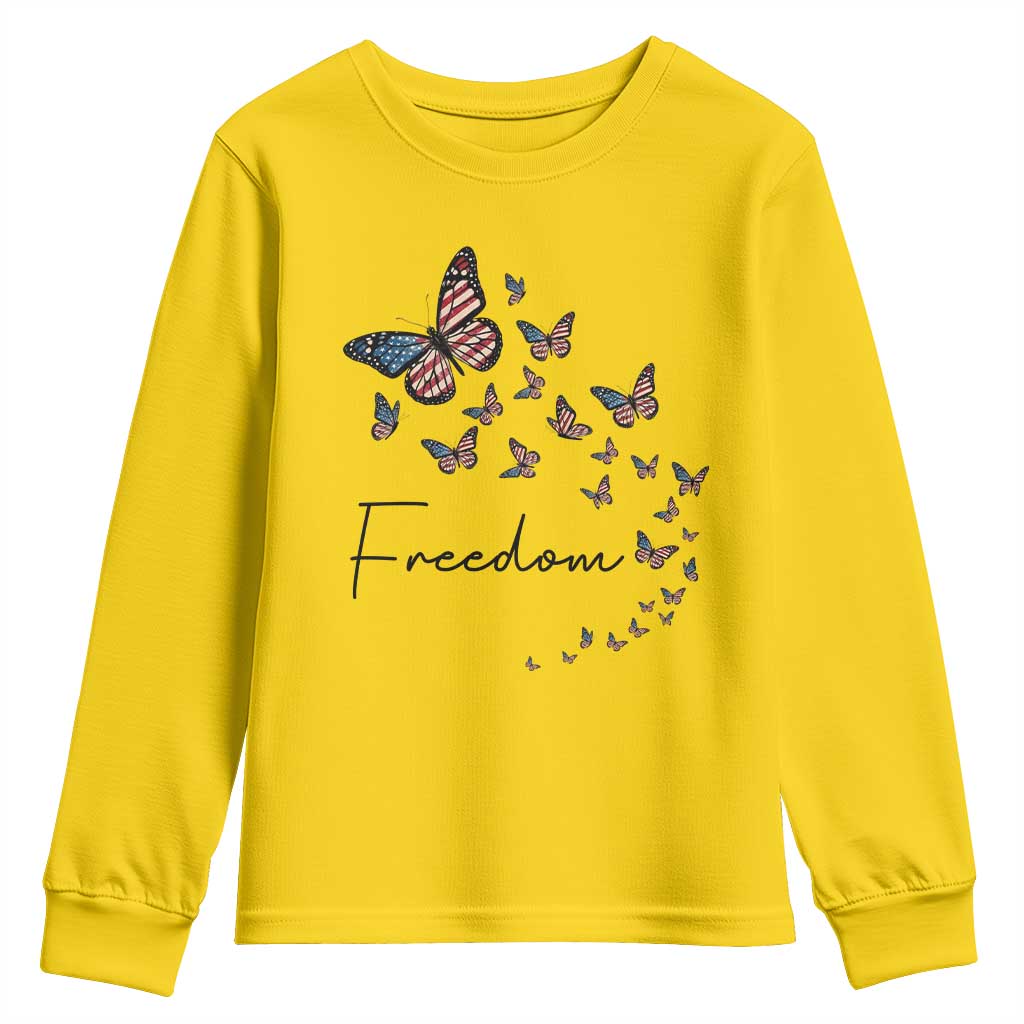 Butterfly Of Freedom American Pride Youth Sweatshirt TS12 Daisy Print Your Wear