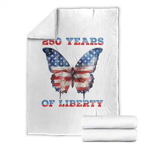 Patriotic Butterfly Throw Blanket 250 Years Of Liberty TS12 White Print Your Wear
