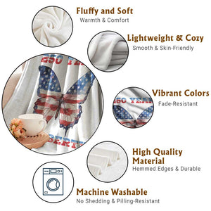 Patriotic Butterfly Throw Blanket 250 Years Of Liberty TS12 Print Your Wear