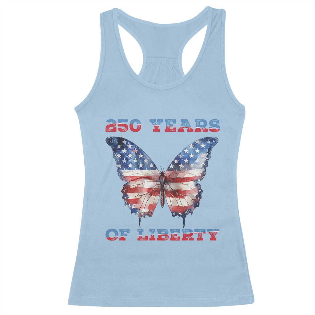 Patriotic Butterfly Racerback Tank Top 250 Years Of Liberty TS12 Light Blue Print Your Wear
