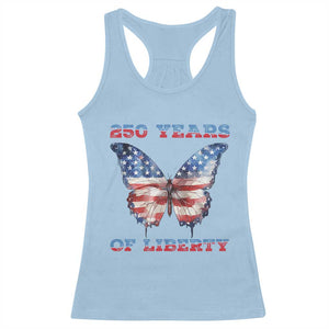 Patriotic Butterfly Racerback Tank Top 250 Years Of Liberty TS12 Light Blue Print Your Wear