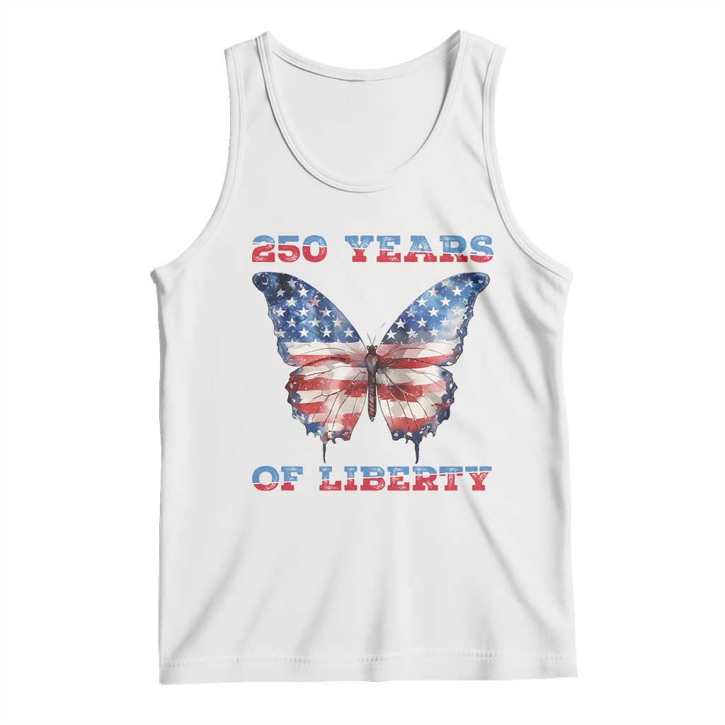 Patriotic Butterfly Tank Top 250 Years Of Liberty TS12 White Print Your Wear