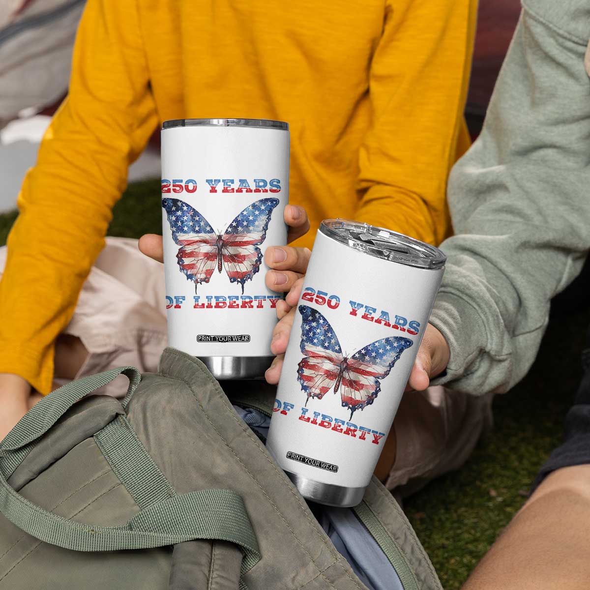 Patriotic Butterfly Tumbler Cup 250 Years Of Liberty TS12 Print Your Wear
