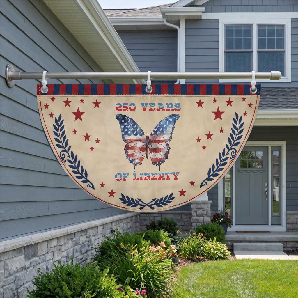 Red White Blue Butterfly Patriotic Fan Flag 250 Years Of Liberty TS12 2pcs pack Laurel Tan Print Your Wear