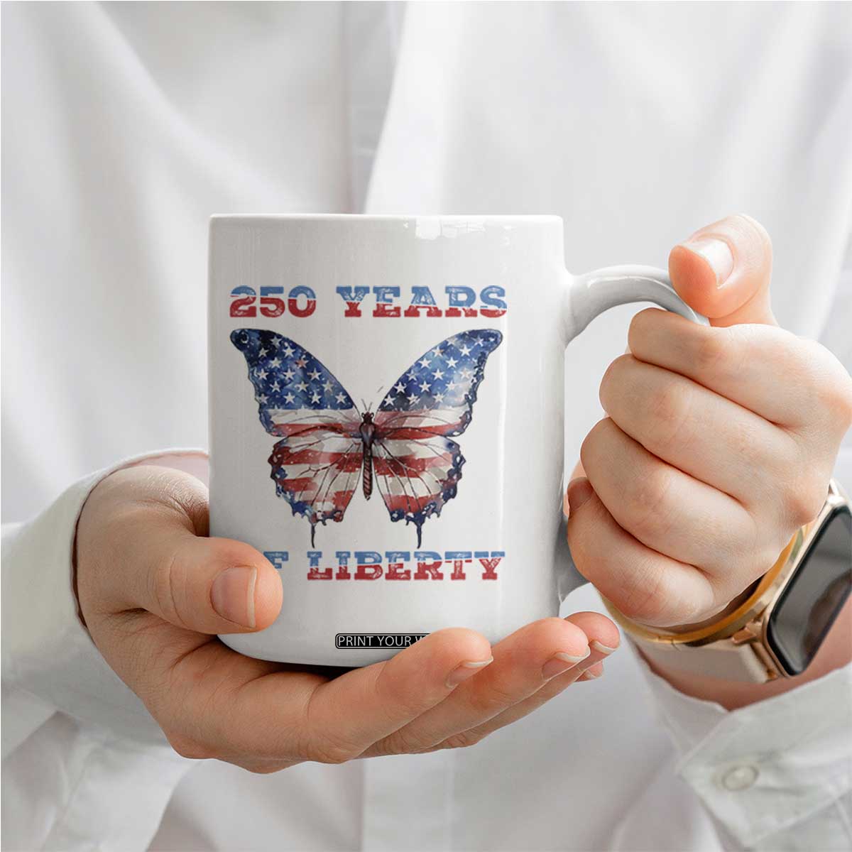 Patriotic Butterfly Coffee Mug 250 Years Of Liberty TS12 Print Your Wear