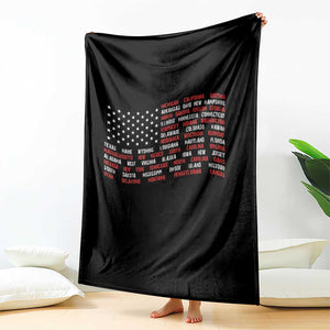 Vintage American Flag 50 States Throw Blanket Patriotic Gift TS12 Print Your Wear