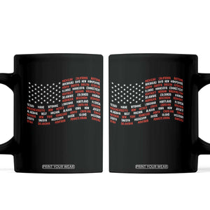 Vintage American Flag 50 States Coffee Mug Patriotic Gift TS12 Black Print Your Wear
