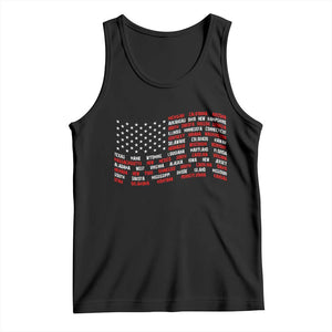 Vintage American Flag 50 States Tank Top Patriotic Gift TS12 Black Print Your Wear
