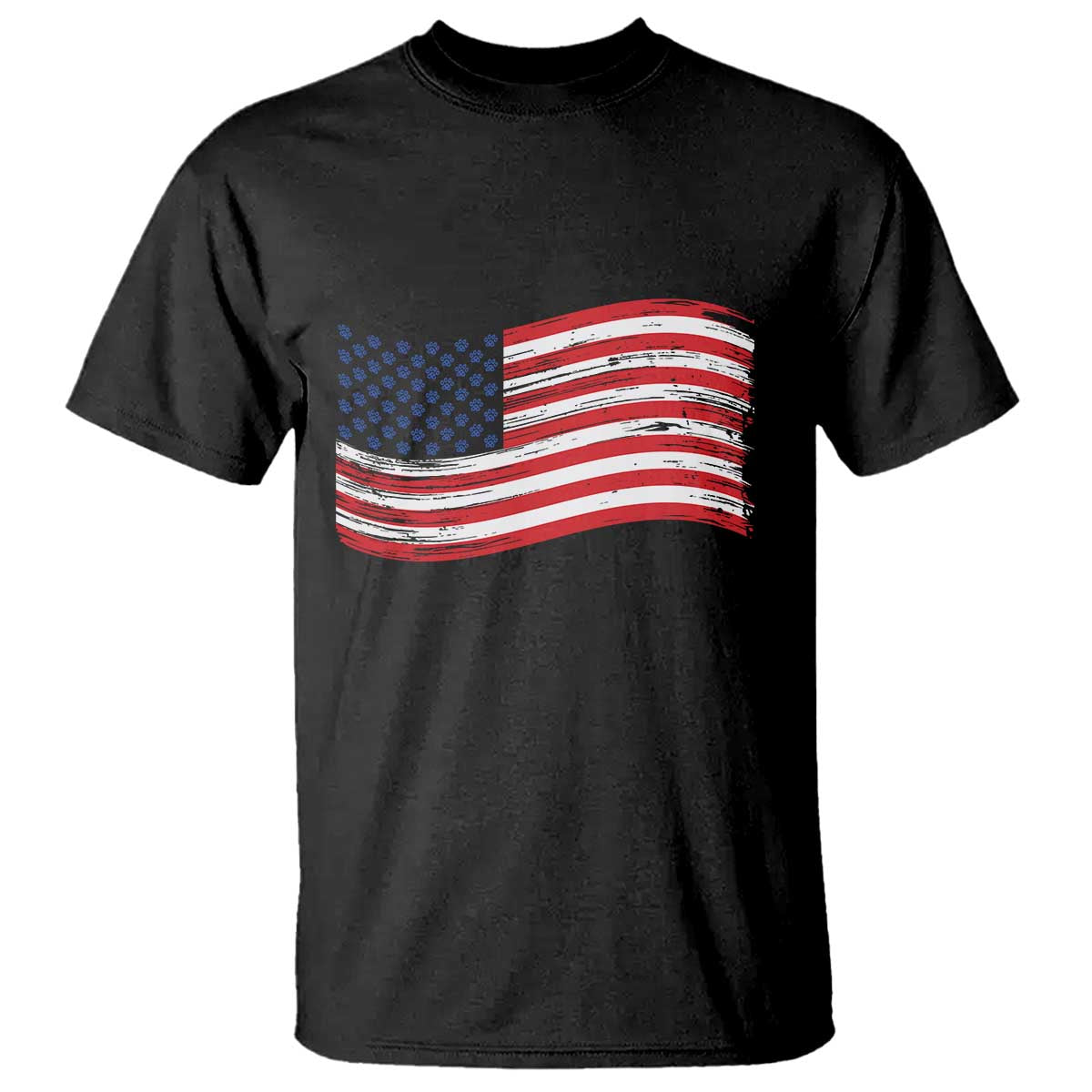 Vintage Patriotic American Flag Dog And Cat Paw T Shirt Gift For Pet Lover TS12 Black Print Your Wear