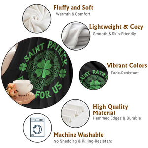 Saint Patrick Pray For Us Throw Blanket St Patricks Day Celtic Cross TS12 Print Your Wear