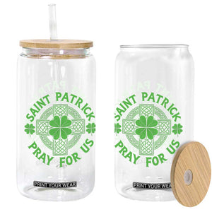 Saint Patrick Pray For Us Glass Can St Patricks Day Celtic Cross TS12 Print Your Wear