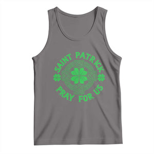 Saint Patrick Pray For Us Tank Top St Patricks Day Celtic Cross TS12 Deep Heather Print Your Wear