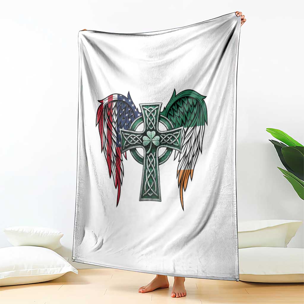 Patriotic Irish American Cross Throw Blanket St Patricks Day Religious Gift TS12 Print Your Wear