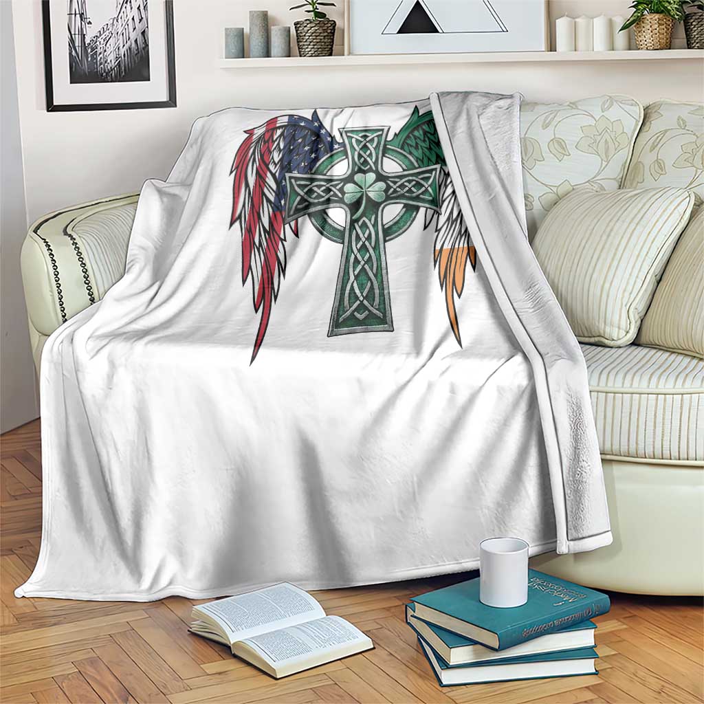 Patriotic Irish American Cross Throw Blanket St Patricks Day Religious Gift TS12 Print Your Wear