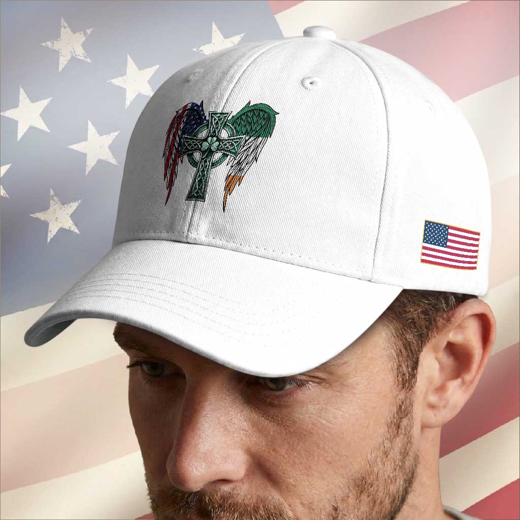 Patriotic Irish American Cross Baseball Cap St Patricks Day Religious Gift TS12 Print Your Wear