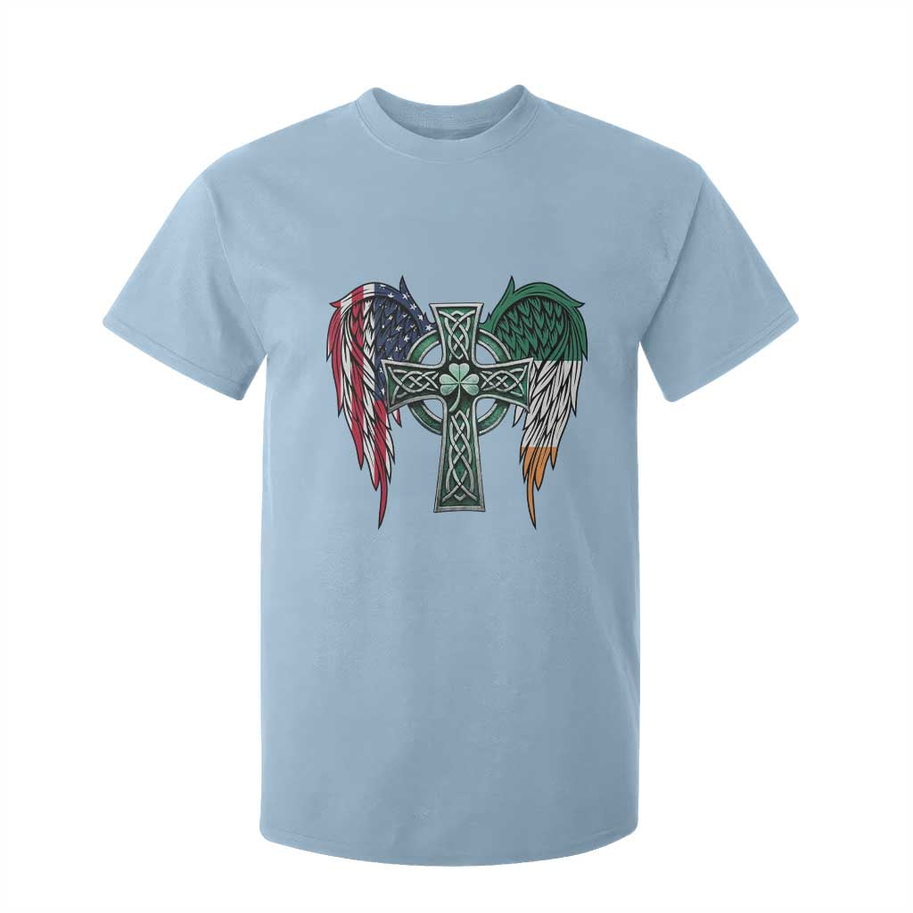 Patriotic Irish American Cross T Shirt For Kid St Patricks Day Religious Gift TS12 Light Blue Print Your Wear