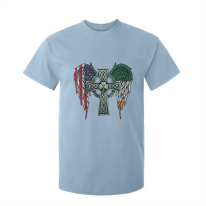 Patriotic Irish American Cross T Shirt For Kid St Patricks Day Religious Gift TS12 Light Blue Print Your Wear