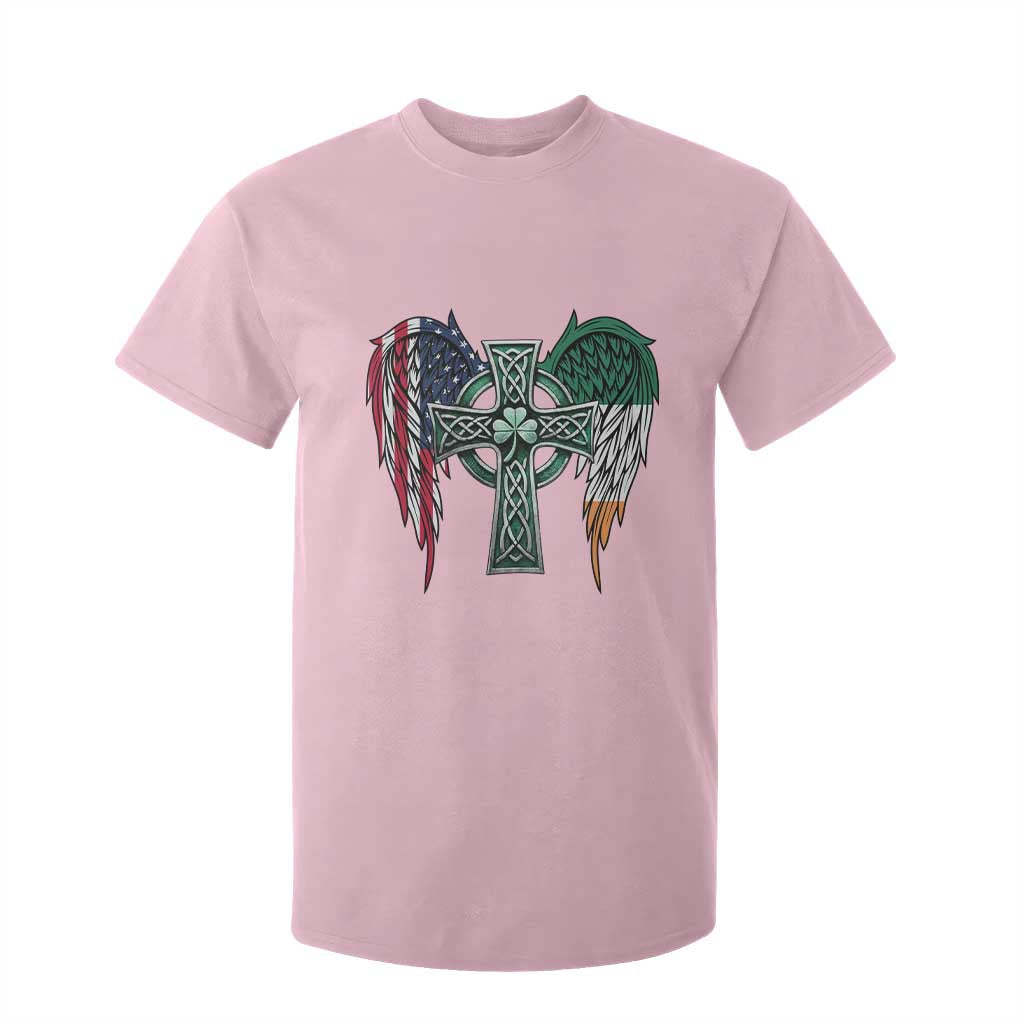 Patriotic Irish American Cross T Shirt For Kid St Patricks Day Religious Gift TS12 Light Pink Print Your Wear