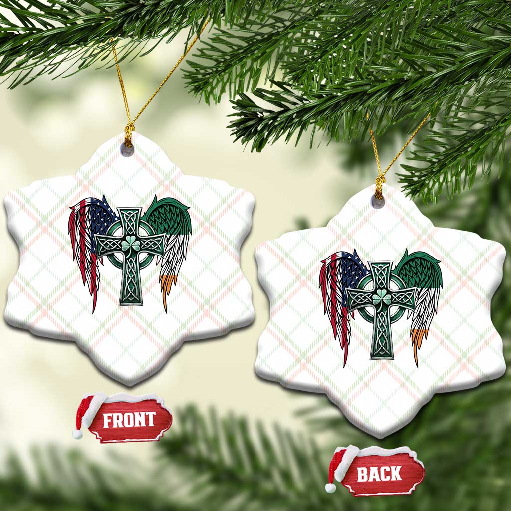 Patriotic Irish American Cross Ceramic Ornament St Patricks Day Religious Gift TS12 Print Your Wear