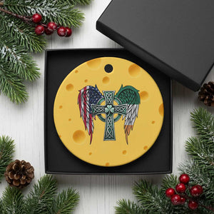 Patriotic Irish American Cross Ceramic Ornament St Patricks Day Religious Gift TS12 1pc Yellow Cheese Print Your Wear