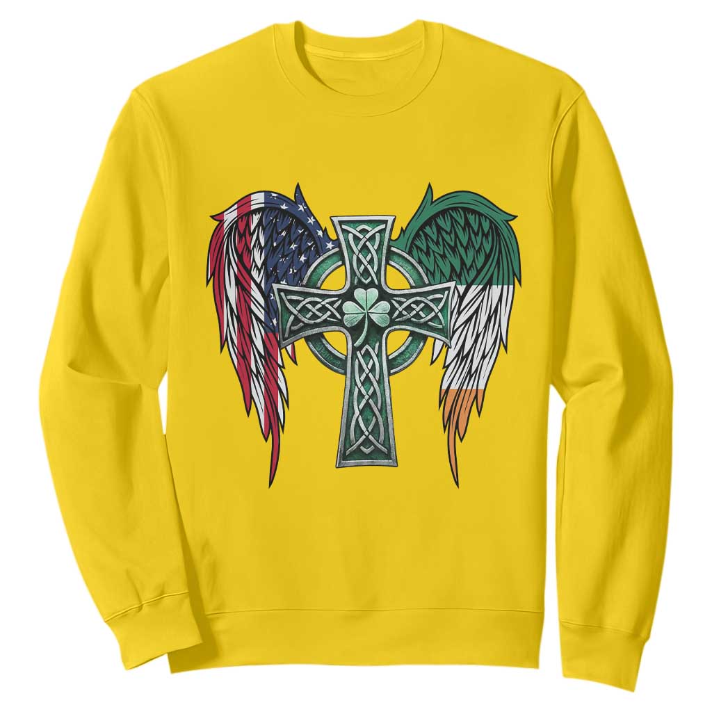Patriotic Irish American Cross Sweatshirt St Patricks Day Religious Gift TS12 Daisy Print Your Wear