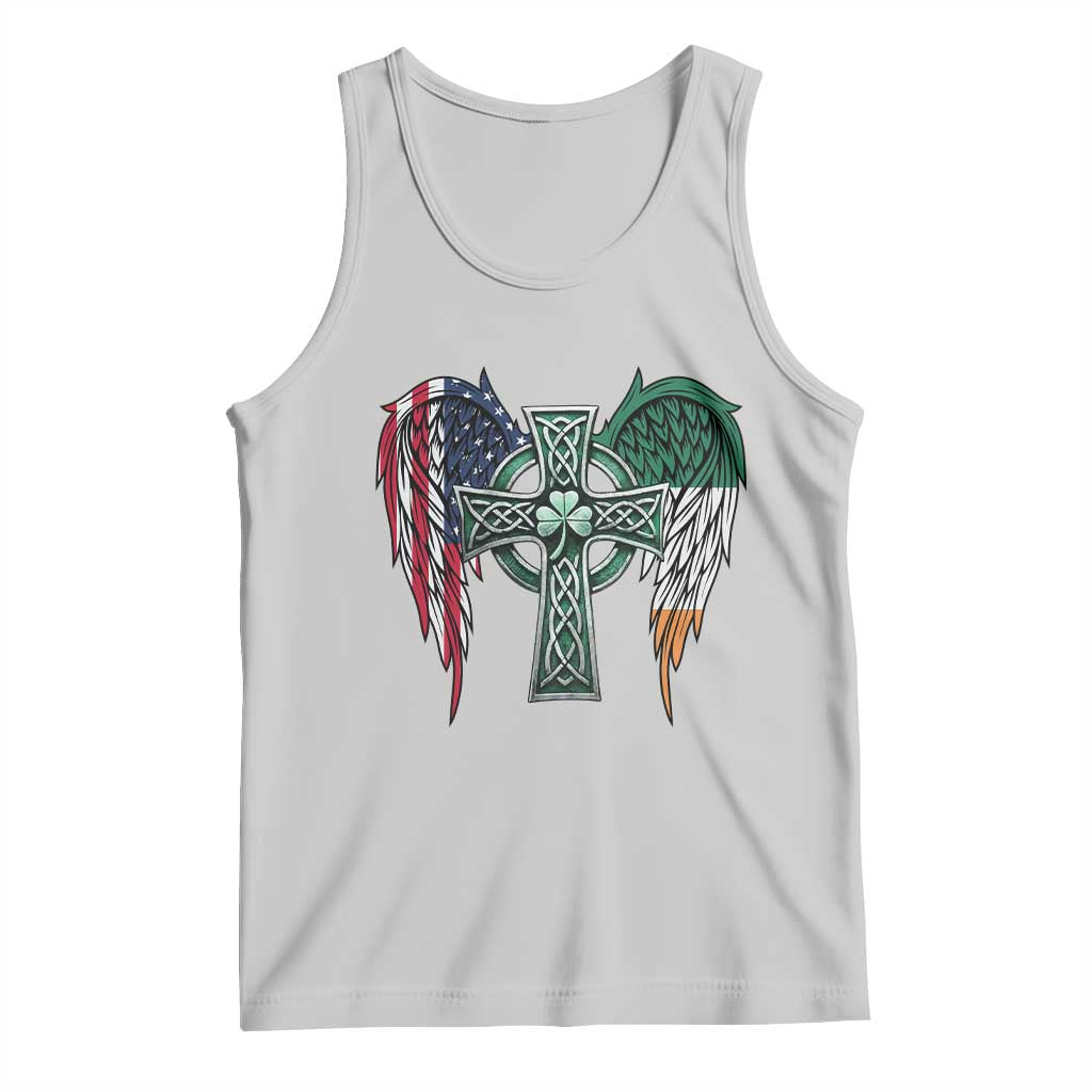 Patriotic Irish American Cross Tank Top St Patricks Day Religious Gift TS12 Ash Print Your Wear