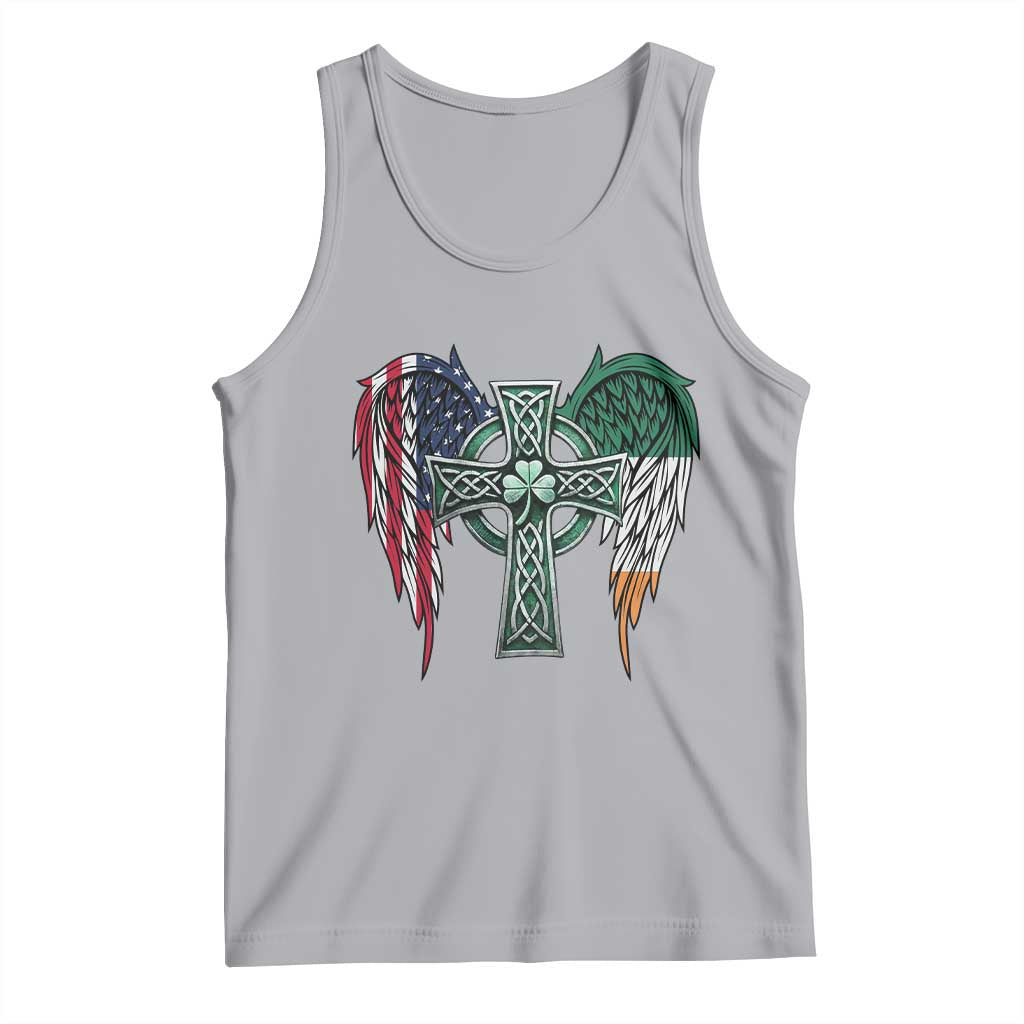 Patriotic Irish American Cross Tank Top St Patricks Day Religious Gift TS12 Athletic Heather Print Your Wear