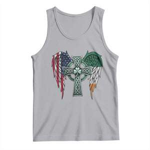Patriotic Irish American Cross Tank Top St Patricks Day Religious Gift TS12 Athletic Heather Print Your Wear