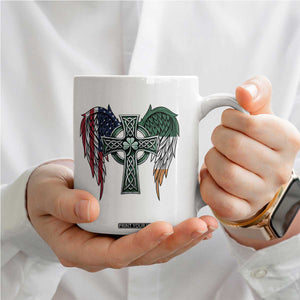 Patriotic Irish American Cross Coffee Mug St Patricks Day Religious Gift TS12 Print Your Wear