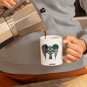 Patriotic Irish American Cross Coffee Mug St Patricks Day Religious Gift TS12 Print Your Wear